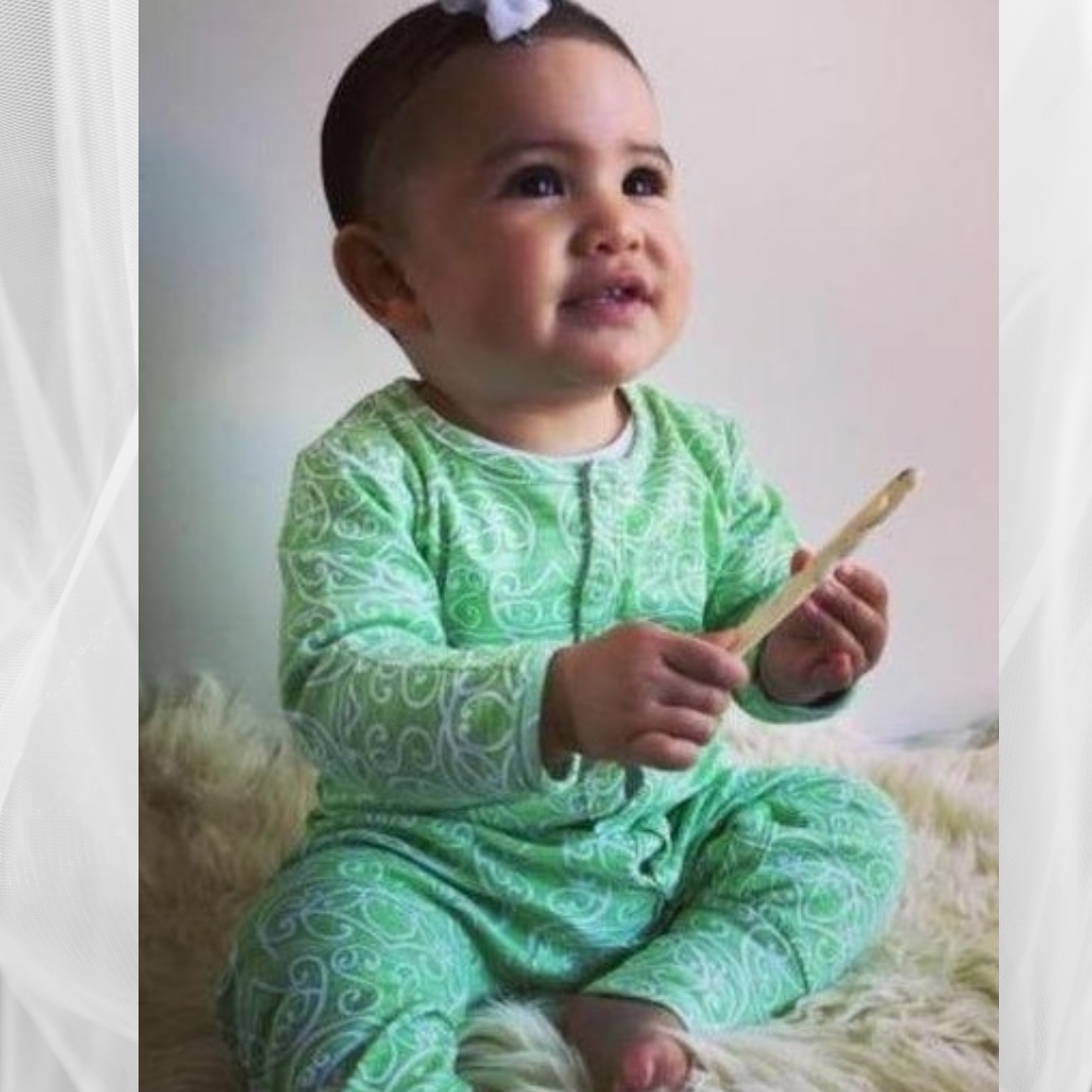 Iti (Kakariki/Green) long sleeve onesie