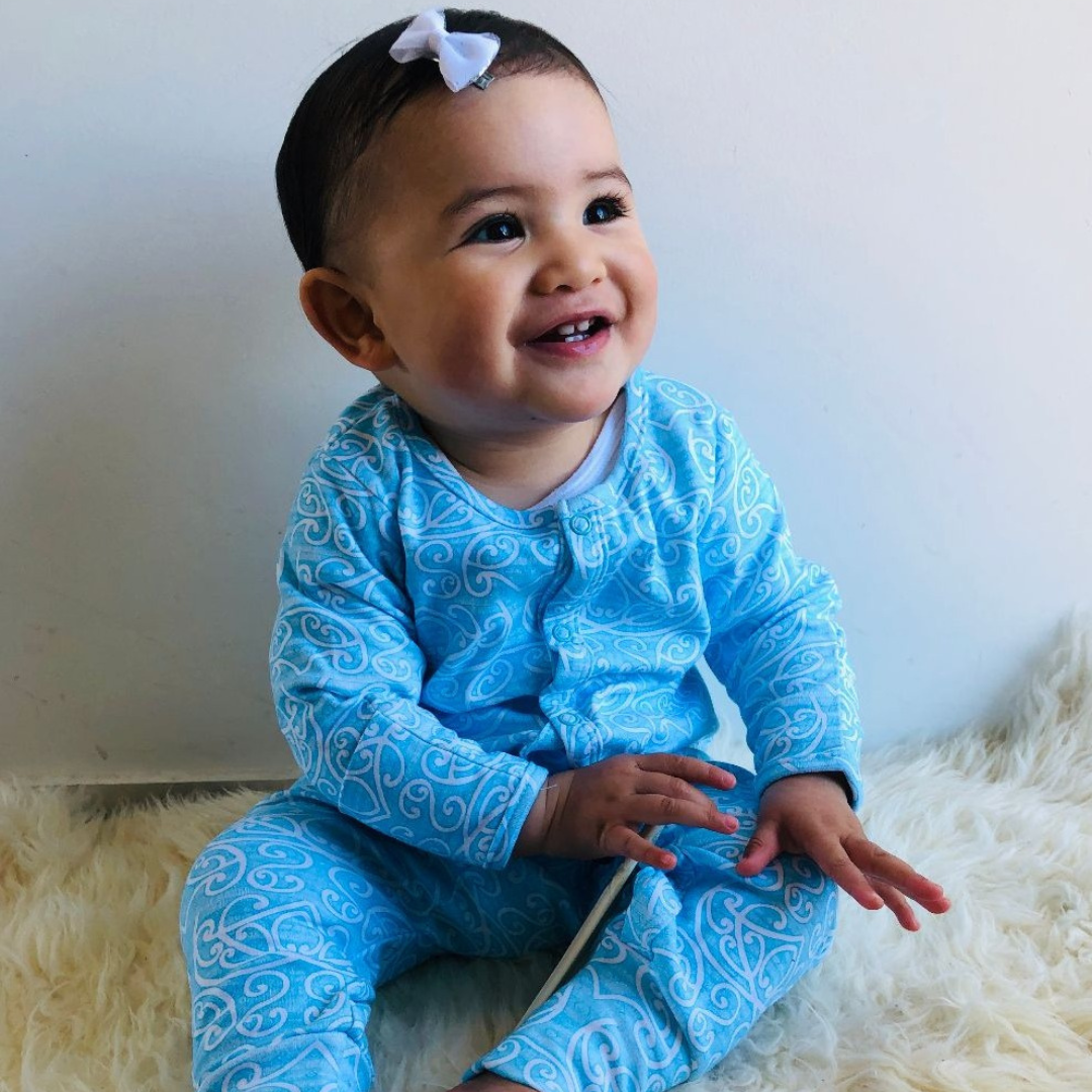 Iti (Kikorangi/Blue) Long Sleeve Onesie