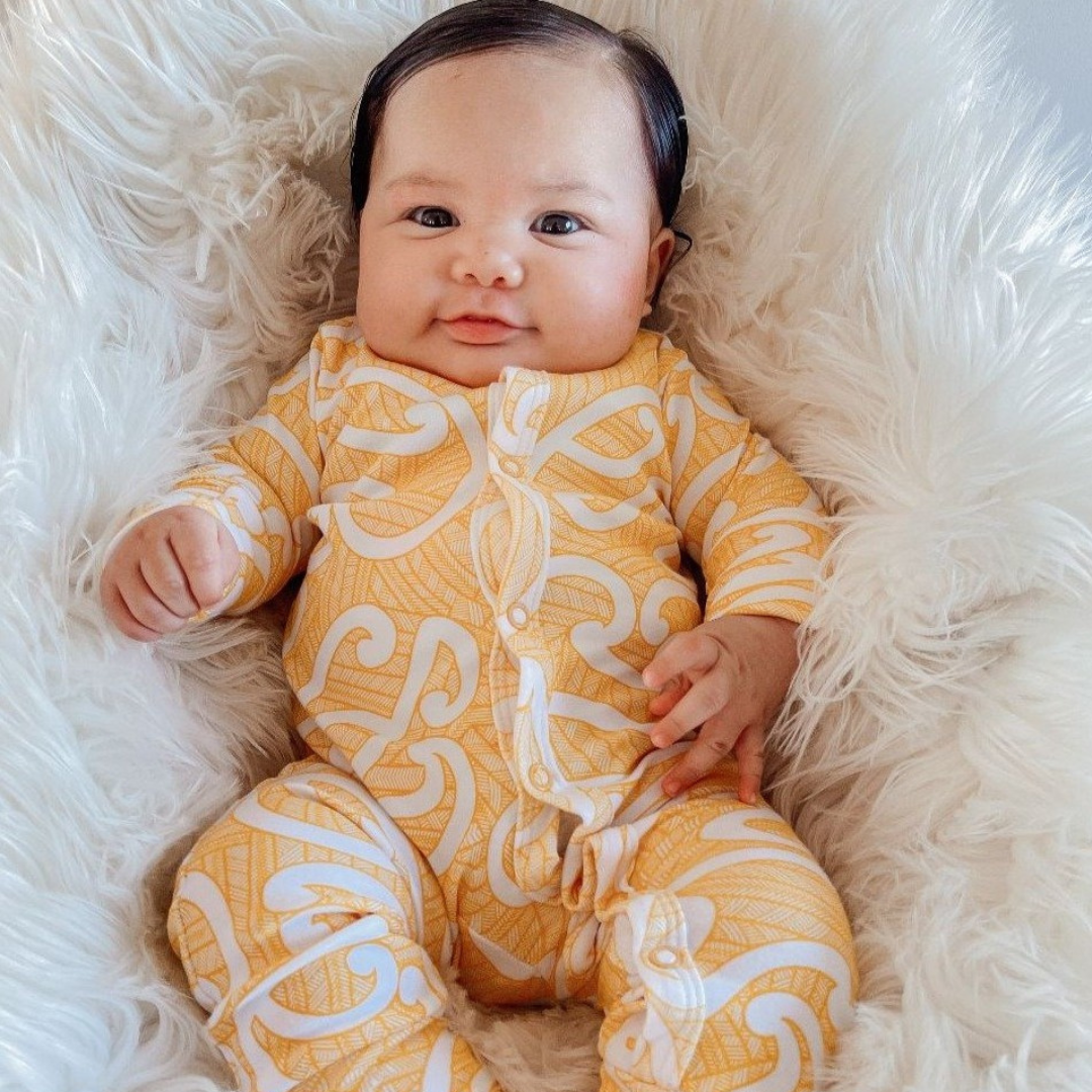 Nui (Kowhai/Yellow) Long Sleeve Onesie