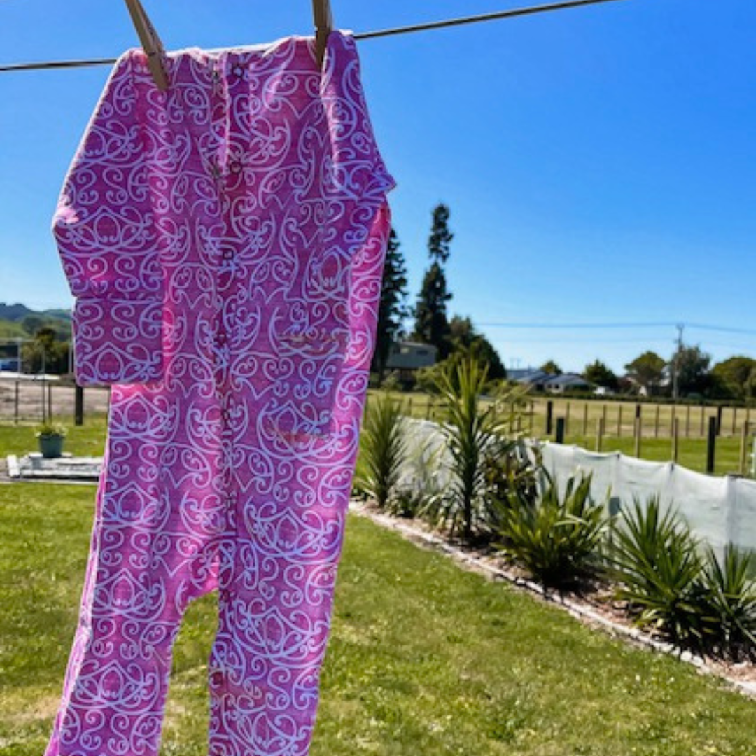 Iti (Māwhero/Pink) Long Sleeve Onesie