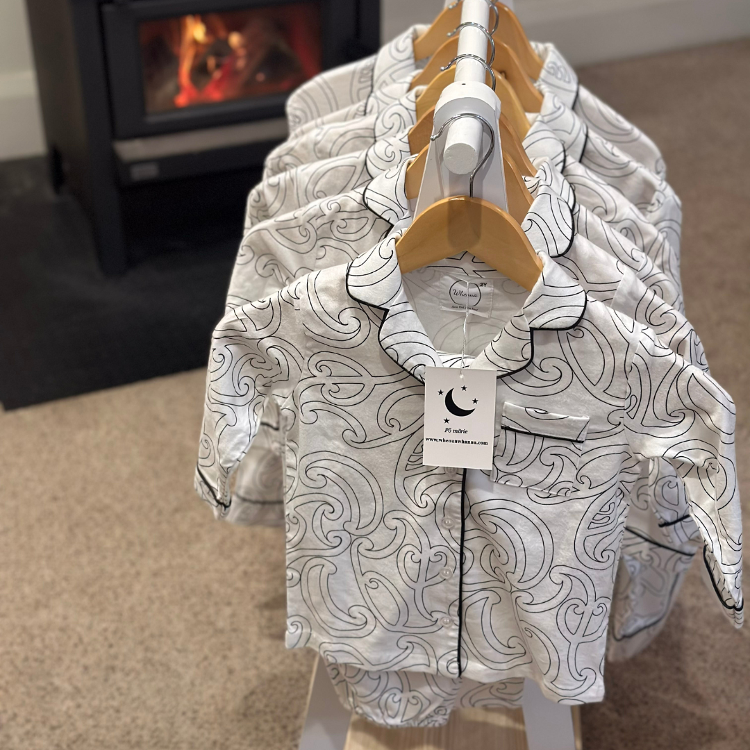 Whenua Pj Set - Bamboo Flanelette (Kids) - White