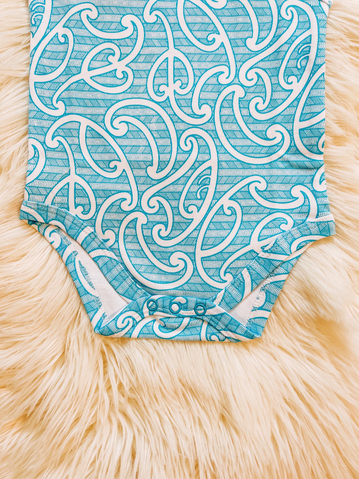 Raumati (Kikorangi/Blue) Singlet Onesie