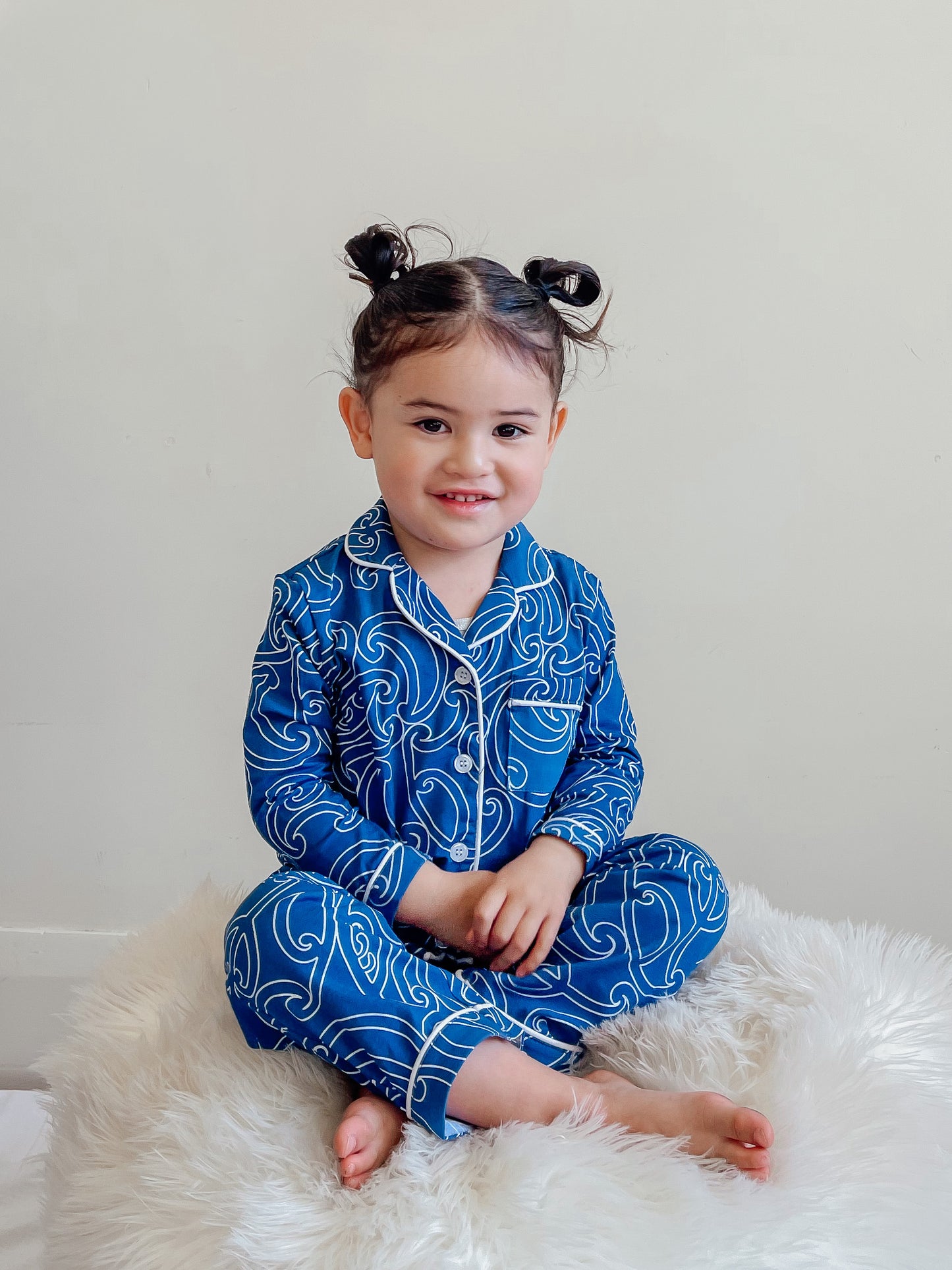Whenua Pj Set (Kids Unisex Kikorangi)