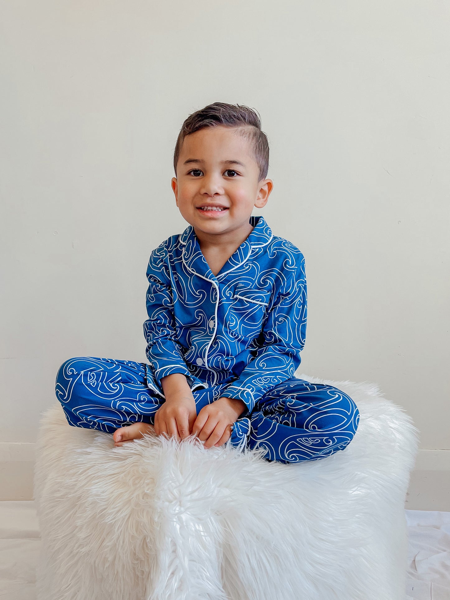 Whenua Pj Set (Kids Unisex Kikorangi)