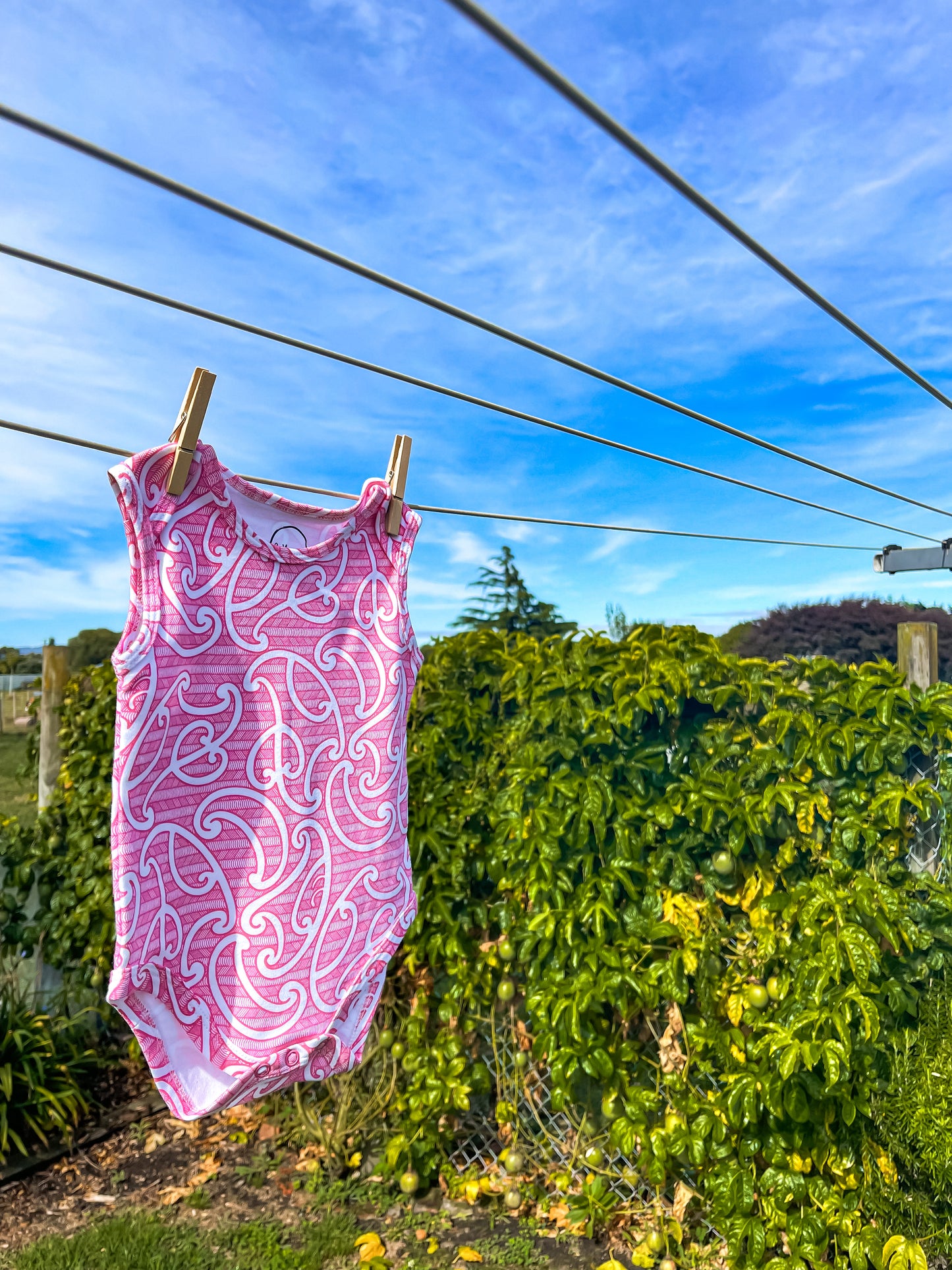 Raumati (Māwhero/Pink) Singlet Onesie
