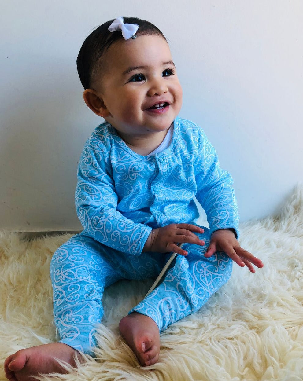Iti (Kikorangi/Blue) Long Sleeve Onesie