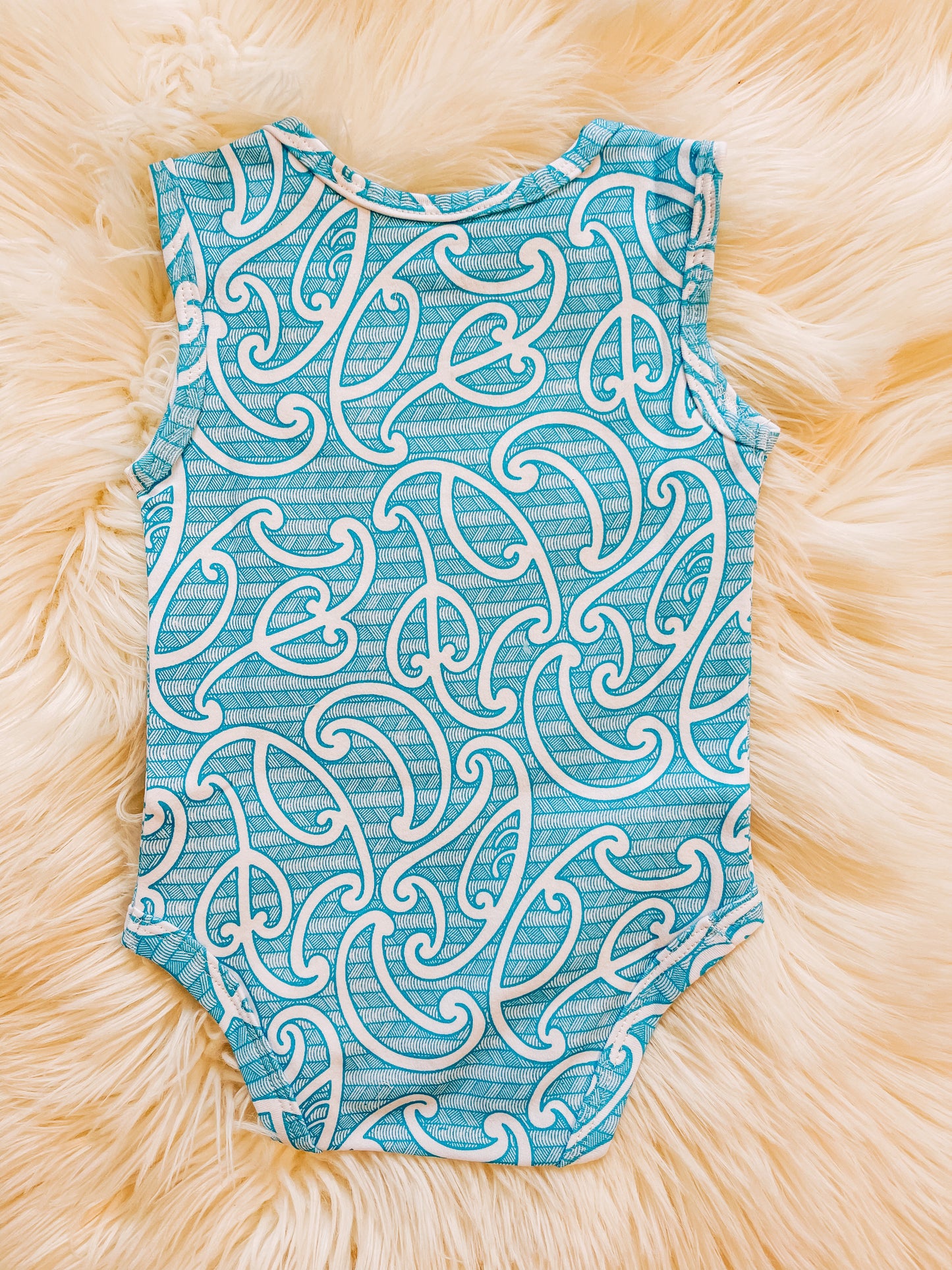 Raumati (Kikorangi/Blue) Singlet Onesie