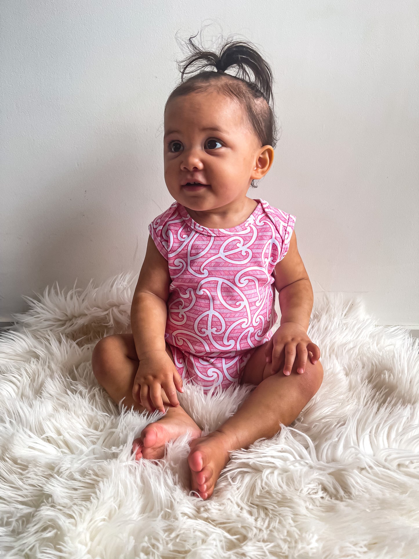 Raumati (Māwhero/Pink) Singlet Onesie