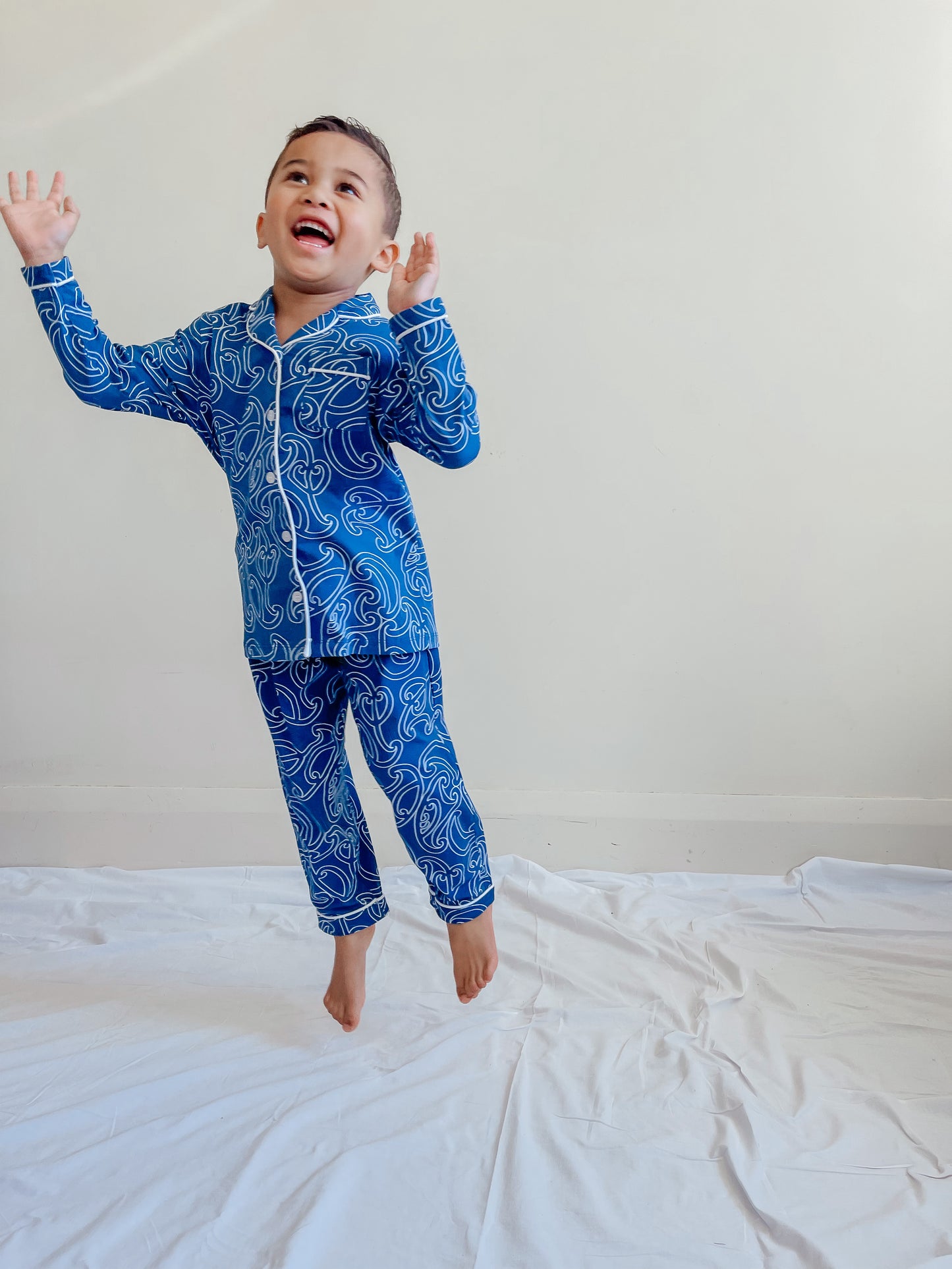 Whenua Pj Set (Kids Unisex Kikorangi)