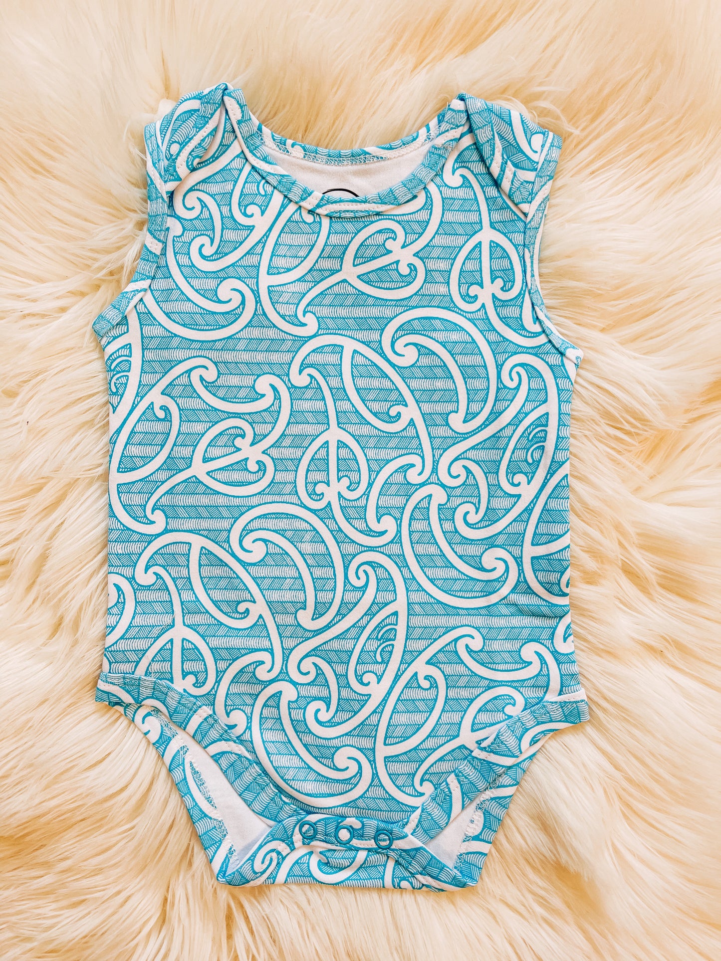 Raumati (Kikorangi/Blue) Singlet Onesie