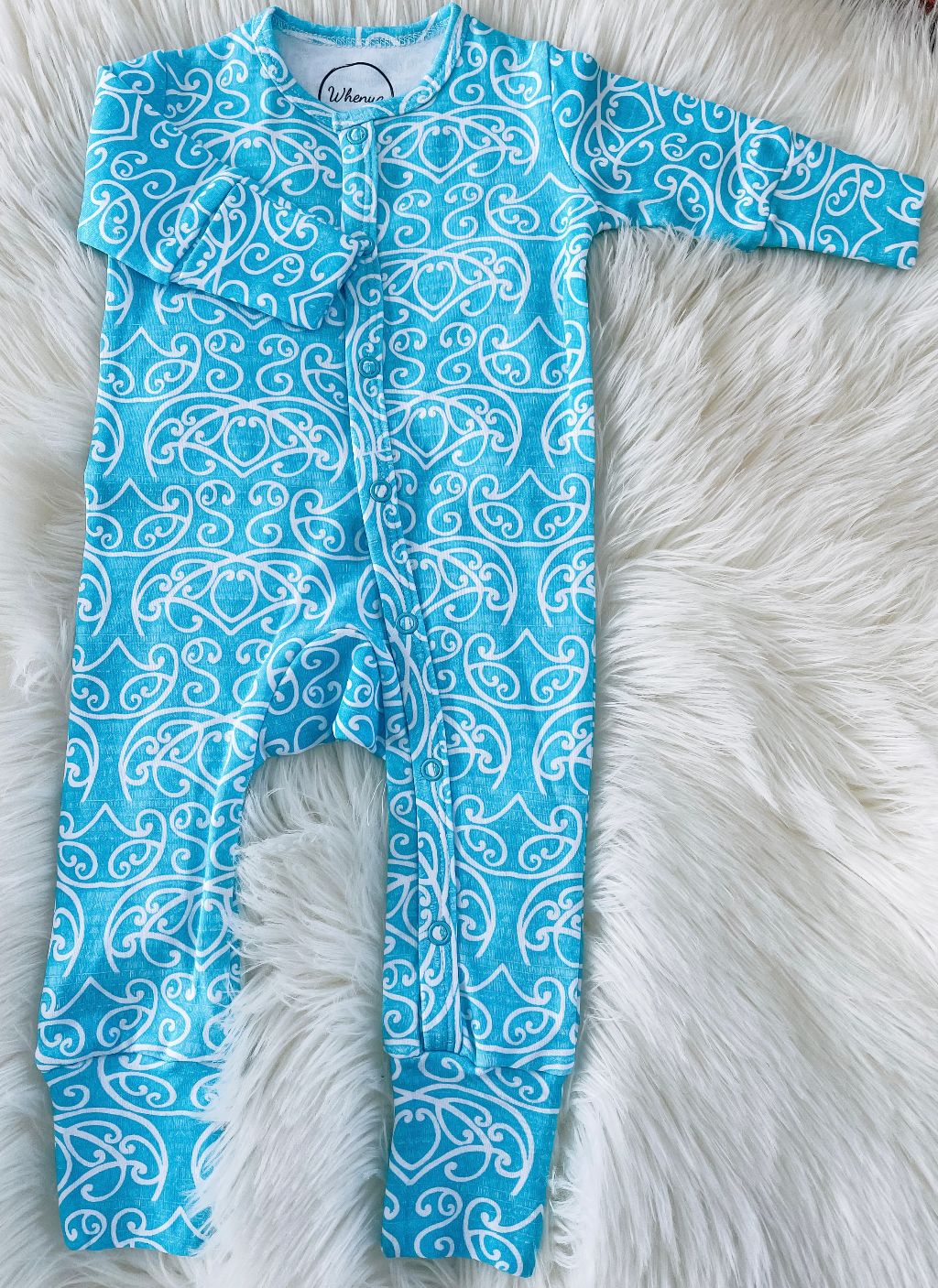 Iti (Kikorangi/Blue) Long Sleeve Onesie