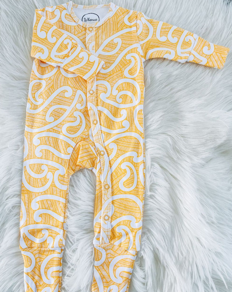 Nui (Kowhai/Yellow) Long Sleeve Onesie