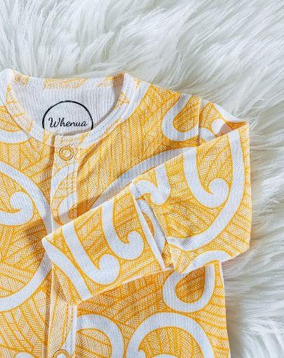 Nui (Kowhai/Yellow) Long Sleeve Onesie