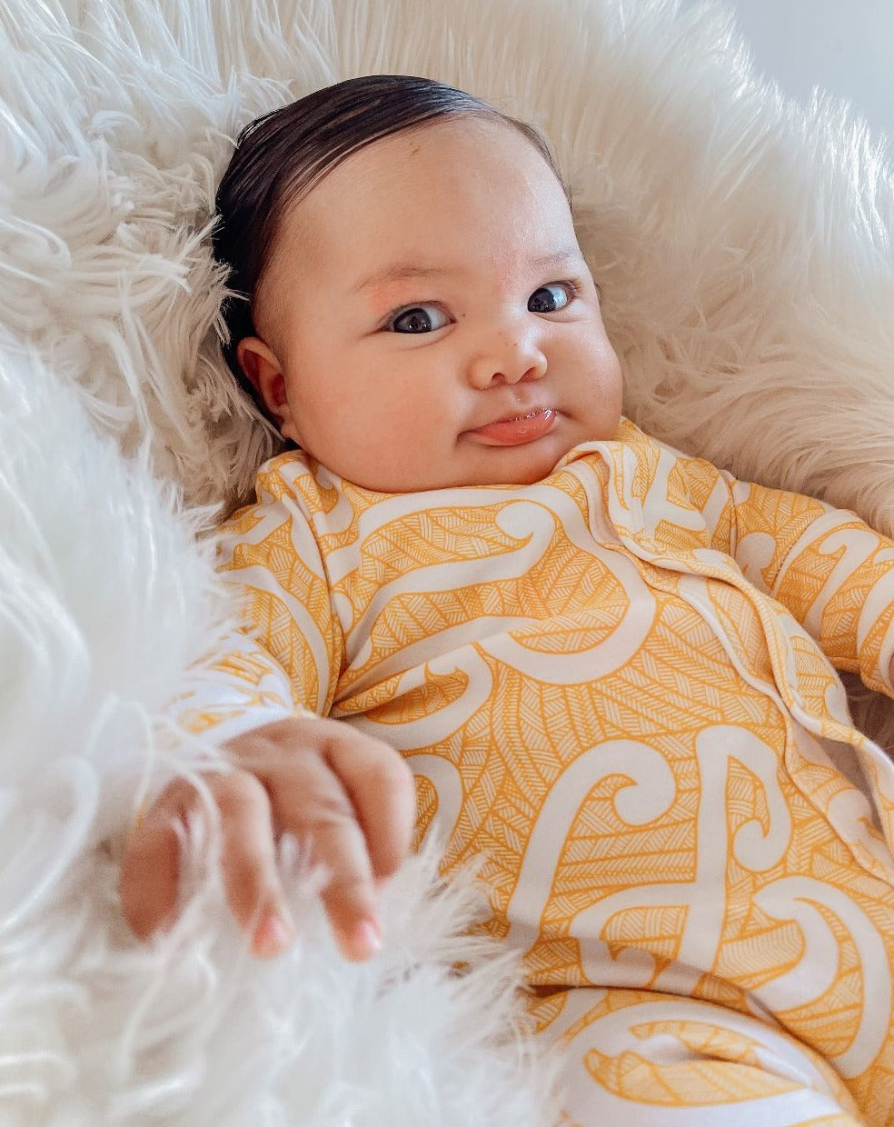 Nui (Kowhai/Yellow) Long Sleeve Onesie