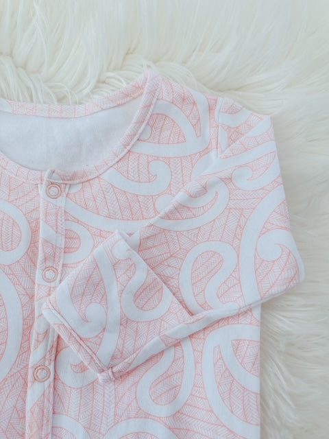 Nui (Māwhero/Pink) Long Sleeve Onesie