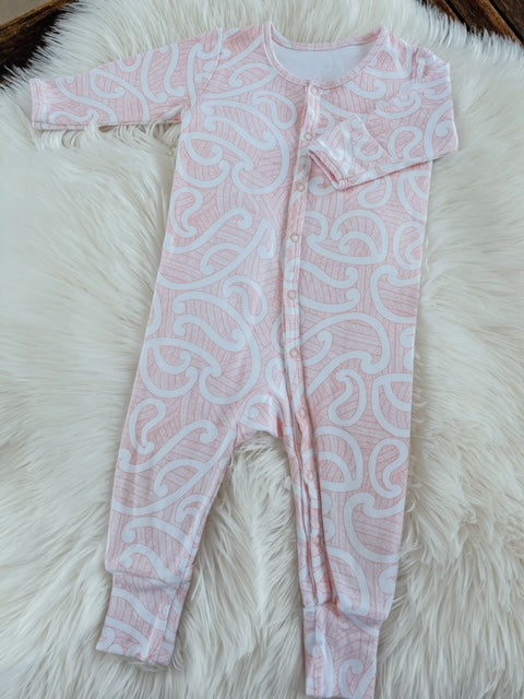 Nui (Māwhero/Pink) Long Sleeve Onesie