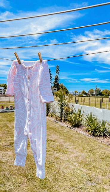 Nui (Māwhero/Pink) Long Sleeve Onesie