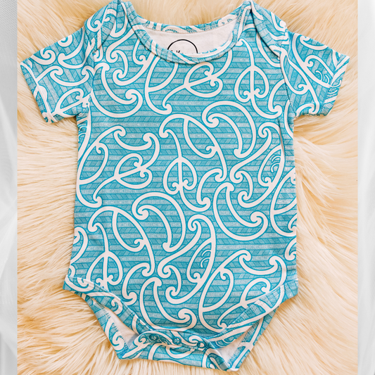 Raumati (Kikorangi/Blue) T-Shirt Onesie