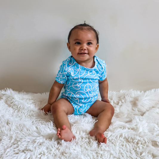 T-Shirt Onesie - Raumati (Kikorangi/Blue)