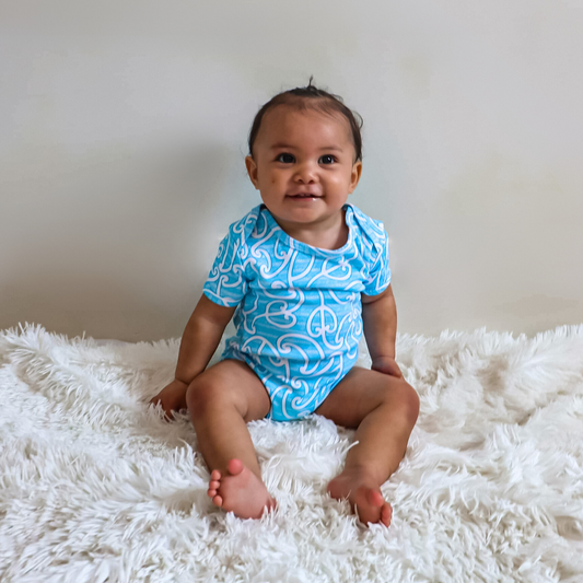 Raumati (Kikorangi/Blue) T-Shirt Onesie