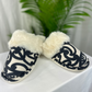 Slippers - (White - Maori Design)