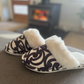 Slippers - (White - Maori Design)