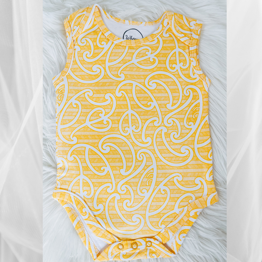 Raumati (Kōwhai/Yellow) Singlet Onesie