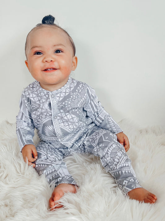 Poly (Grey) Long Sleeve Onesie