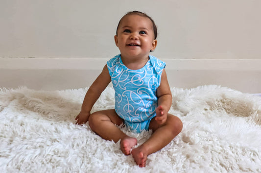 Raumati (Kikorangi/Blue) Singlet Onesie