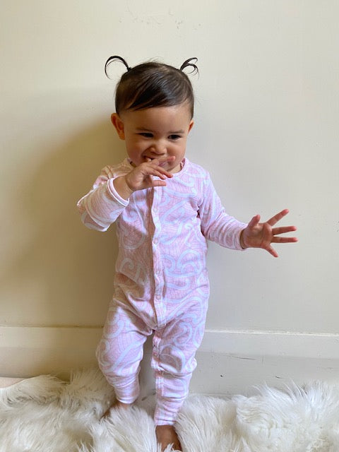 Nui (Māwhero/Pink) Long Sleeve Onesie